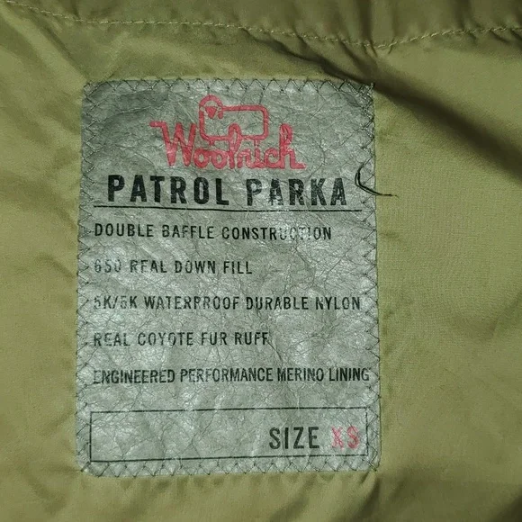 W's XS Woolrich Wool, Down, Real Fur Coat - Picture 6 of 14